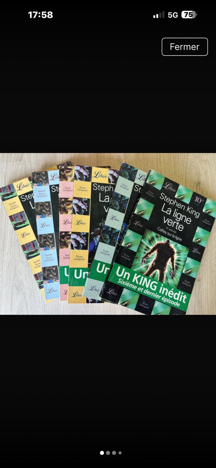 Lot de 6 livres de la ligne verte de stephen king, Livres, Enlèvement ou Envoi, Utilisé