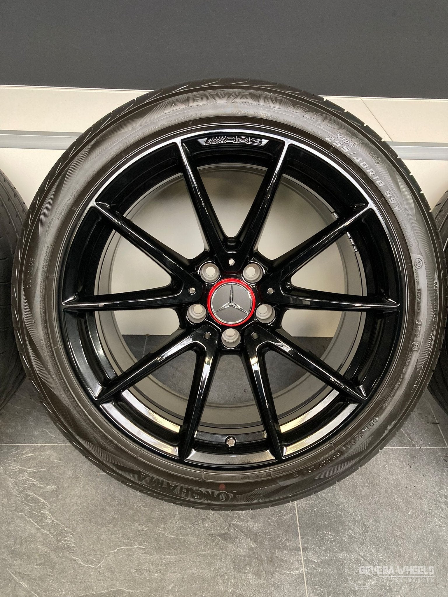 18” originele Mercedes W205 C63 velgen + banden 5x112 A20540, Auto-onderdelen, 18 inch, Gebruikt, 255 mm, -