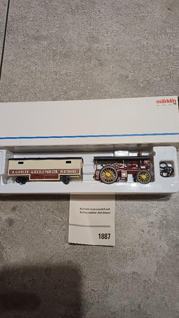 (3P) Märklin 1887 HO Lokomobil Fair avec remorque, Neuf, Enlèvement ou Envoi, Set de Trains, Courant continu ou Courant alternatif