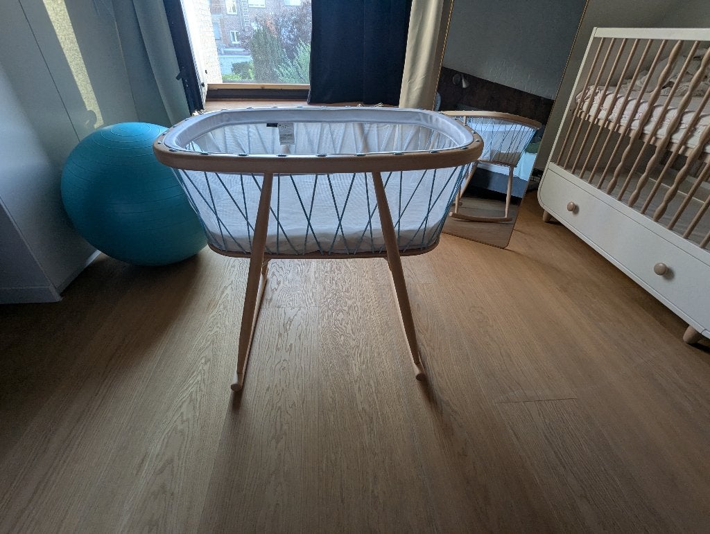 Charlie Crane wiegje blauw incl matras, Ophalen, Gebruikt, Wieg