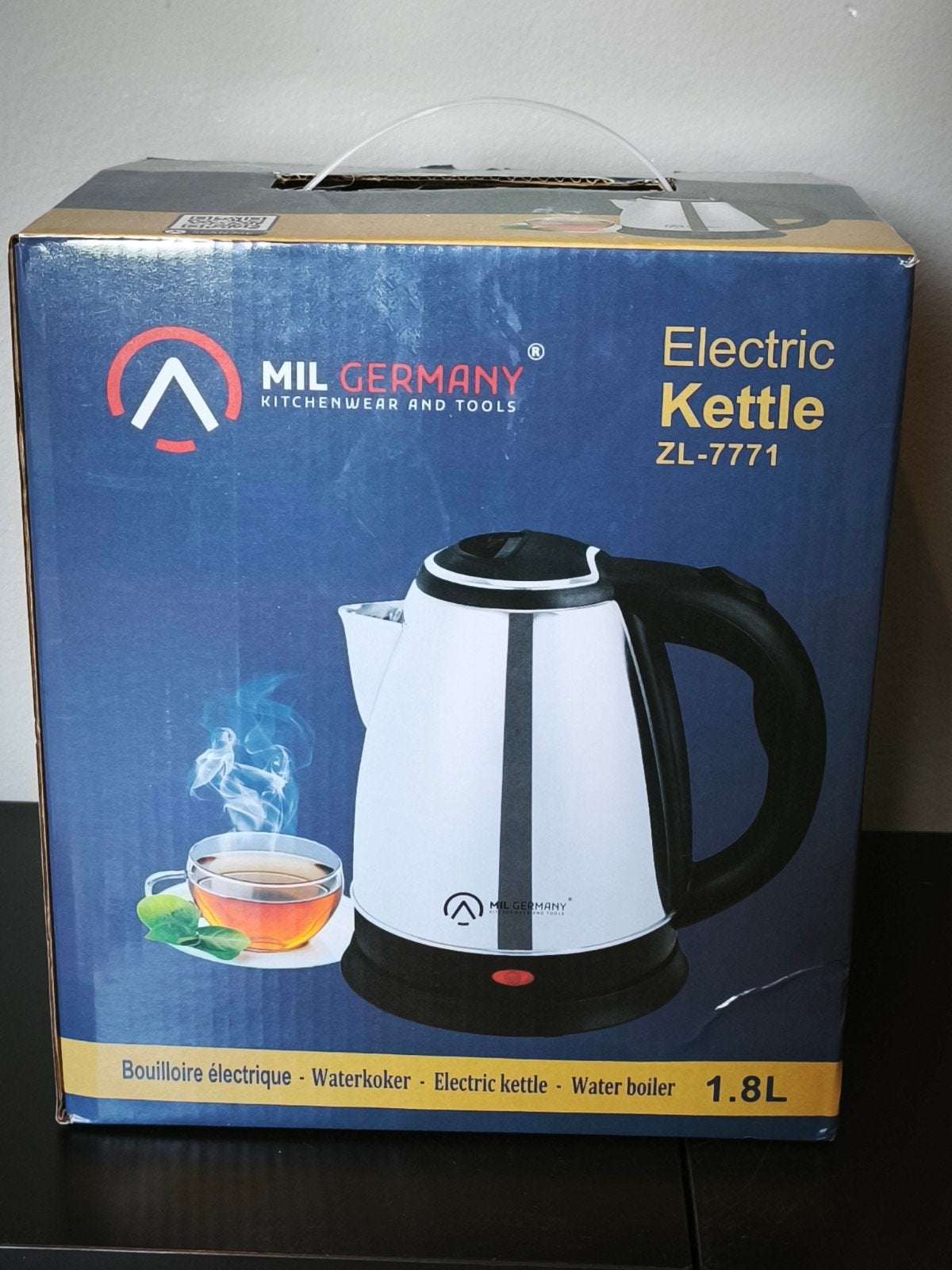 Bouilloire électrique en acier inoxydable, Electroménager, Bouilloires, 1 à 2 litres, Enlèvement ou Envoi, Neuf, Inox