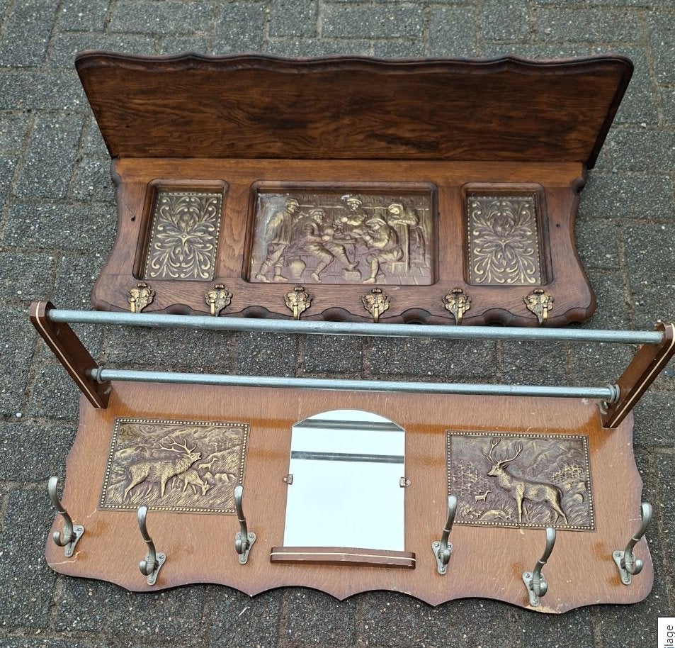 TWEE MUUR HANGKAPSTOKKEN, Wandkapstok, Gebruikt, Ophalen of Verzenden, Minder dan 100 cm