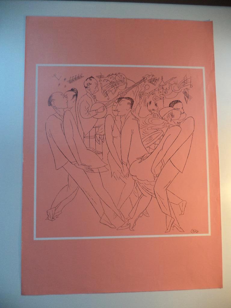 grote lithografie Karl Arnold DL.1883–1953 'Der Tanz' (1921), Antiek en Kunst, Ophalen of Verzenden