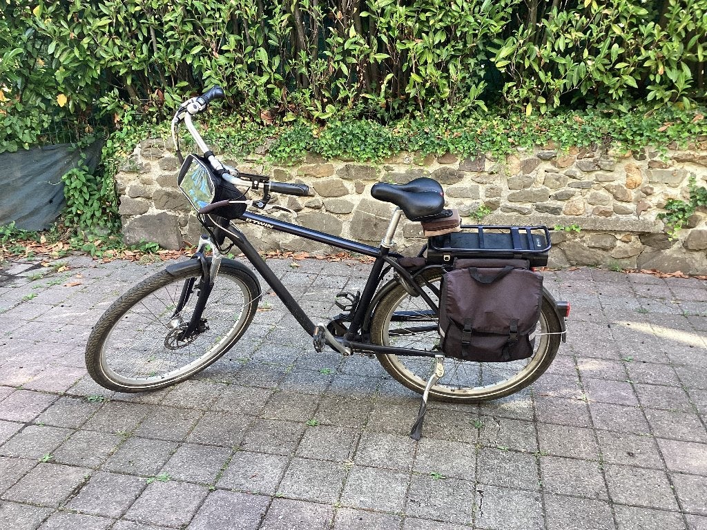 Electr fiets, Fietsen en Brommers, Elektrische fietsen, Zo goed als nieuw, 50 km per accu of meer, 55 tot 59 cm, Ophalen
