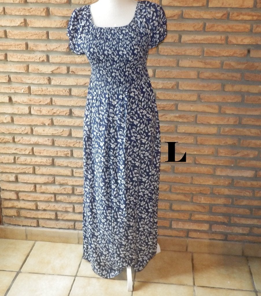 (94) -robe femme t.L  bleu blanc - fashion -, Maat 38/40 (M), Blauw, Ophalen of Verzenden, Zo goed als nieuw