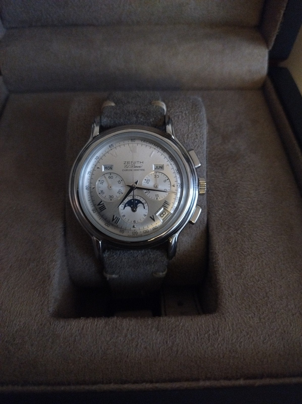 Zenith El Primero Chronomaster., Bijoux, Sacs & Beauté, Montre-bracelet, Autres marques, Enlèvement ou Envoi, Cuir