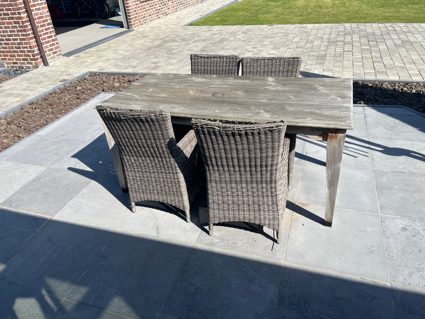 Tafel met 4 stoelen, Ophalen, Gebruikt, Hout, Tuinset