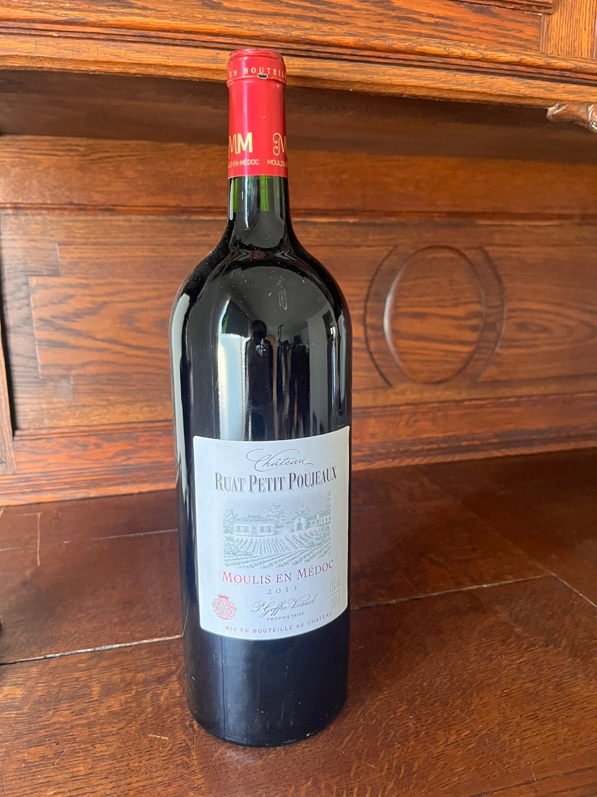 Château Ruat Petit Poujeaux 2013 (Magnum 1,5 L), Verzamelen, Ophalen, Frankrijk, Nieuw, Rode wijn