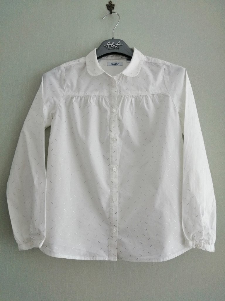 mooi wit bloesje Okaidi maat 10 jaar, Kinderen en Baby's, Kinderkleding | Maat 140, Okaïdi, Meisje, Overhemd of Blouse, Ophalen of Verzenden