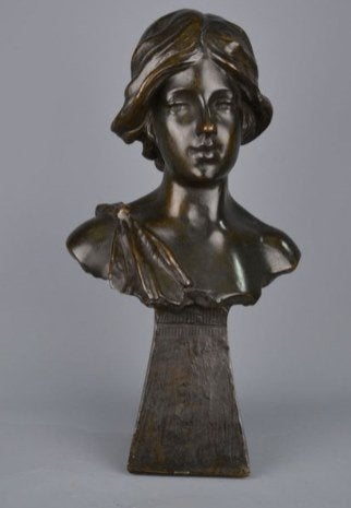 buste de femme en bronze, Antiquités & Art, Enlèvement ou Envoi, Bronze