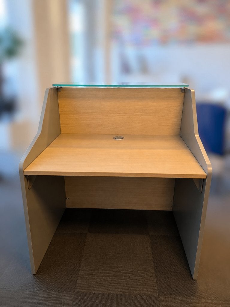 Comptoir L105cm avec plateau en verre, Articles professionnels, Réception ou Hall d'entrée, Enlèvement, Neuf, sans emballage, Autres types