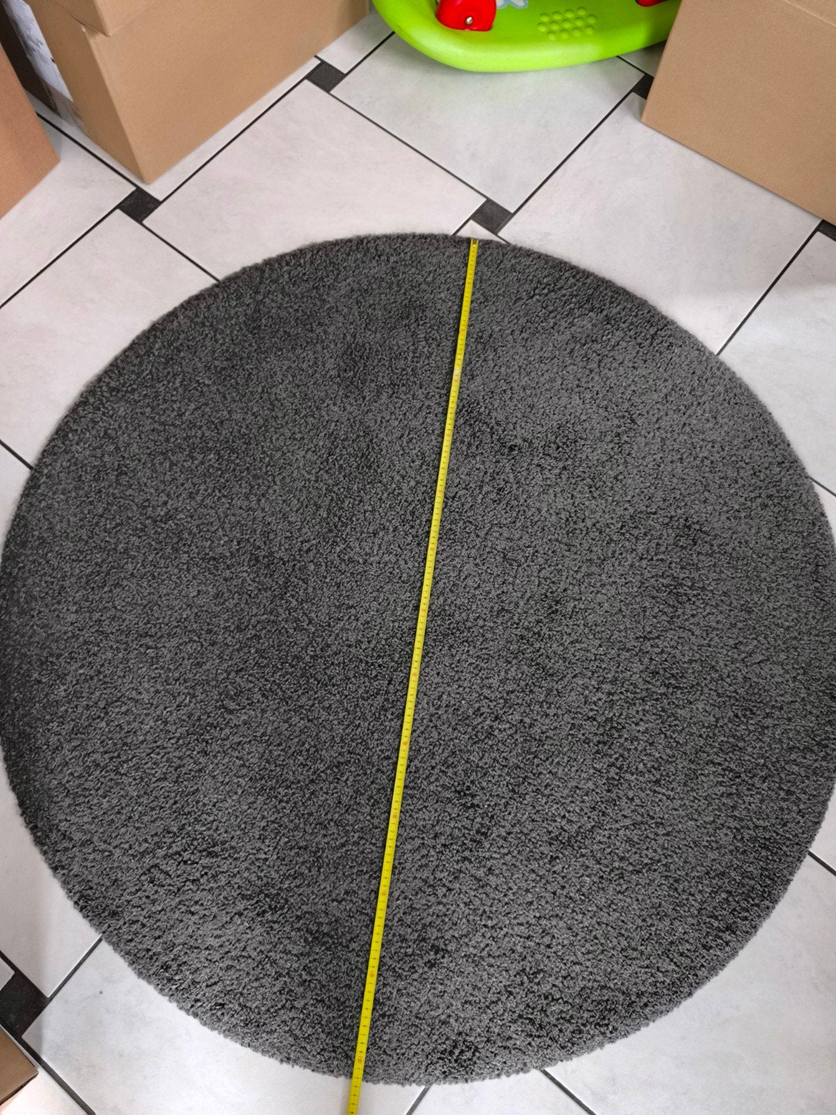 Tapis gris poils ras, Maison & Meubles, Gris, Rond, 100 à 150 cm, Enlèvement