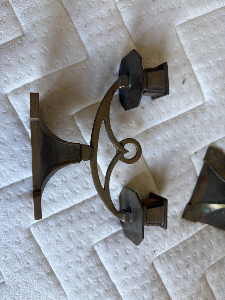Koperen kandelaar en Kruisbeeld, Antiek en Kunst, Ophalen, Koper of Brons