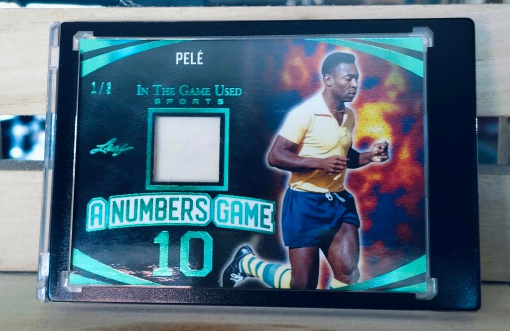 Leaf Pelé kaart matchworn patch genummerd 1/3 unieke kaart, Ophalen
