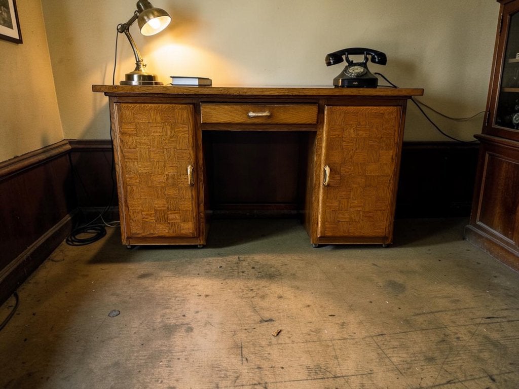 vintage houten bureau / desk / antieke schrijftafel, Ophalen