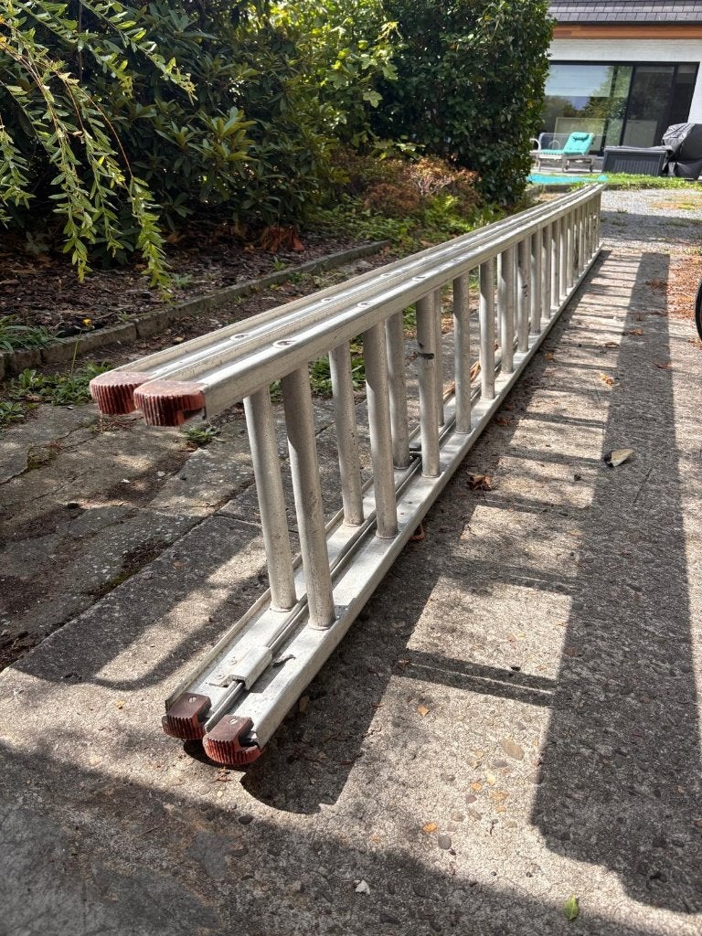 Lange ladder, Ophalen, Gebruikt, Ladder, Opvouwbaar of Inschuifbaar