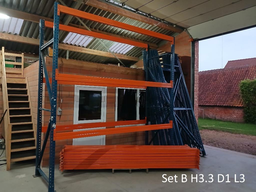 Palletstelling 3,3 m hoog 1 m diep (goede staat), Articles professionnels, Aménagement de Bureau & Magasin | Entrepôt, Rayonnage & Stockage