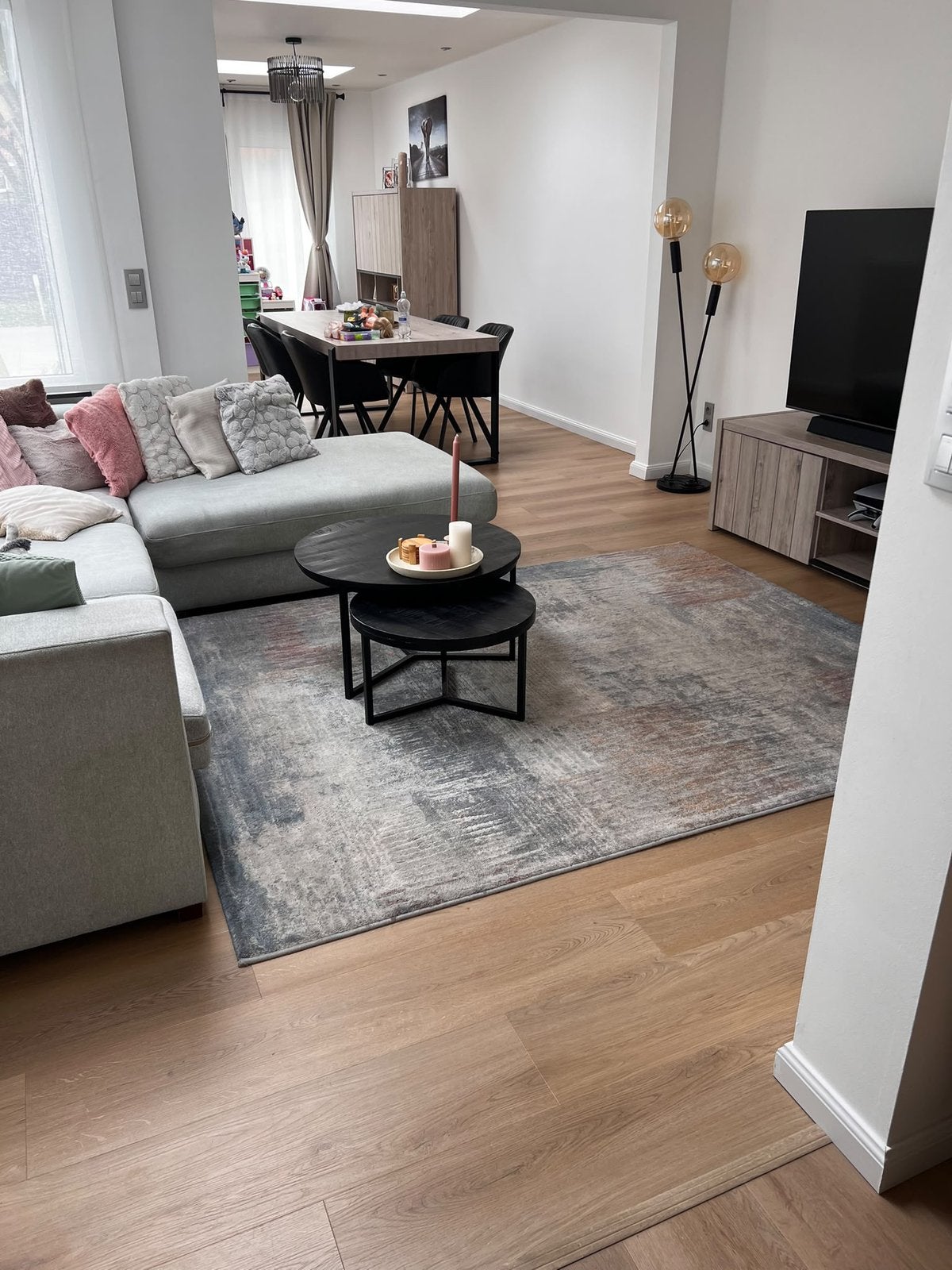 Salon tafel 2-delig zwart, Ophalen, Gebruikt, Rond, Overige materialen