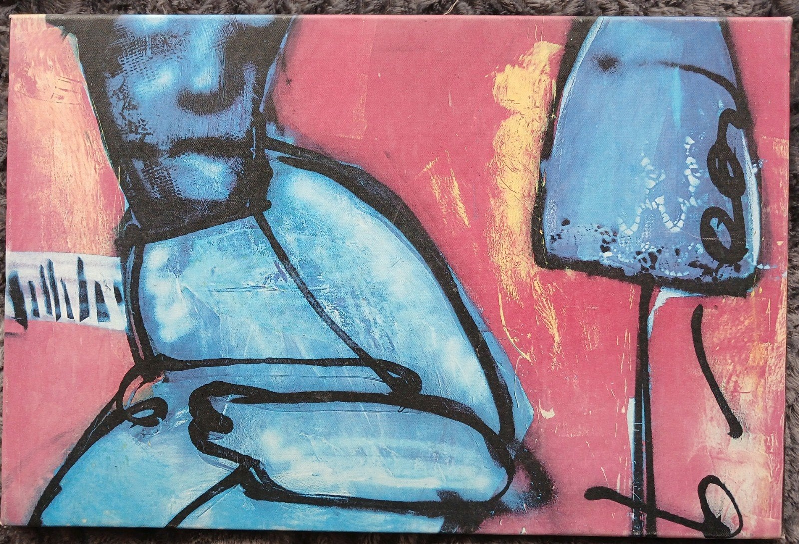 Herman Brood, Ophalen, Op houten frame, Print, Muziek