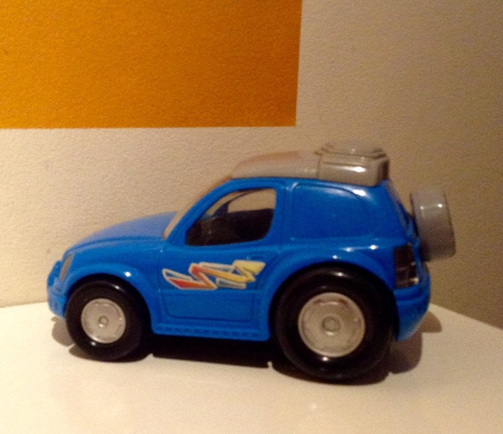 Voiture 4x4 Jeep bleu High Toys (environ 20 cm) — Robuste, Enlèvement ou Envoi, Comme neuf
