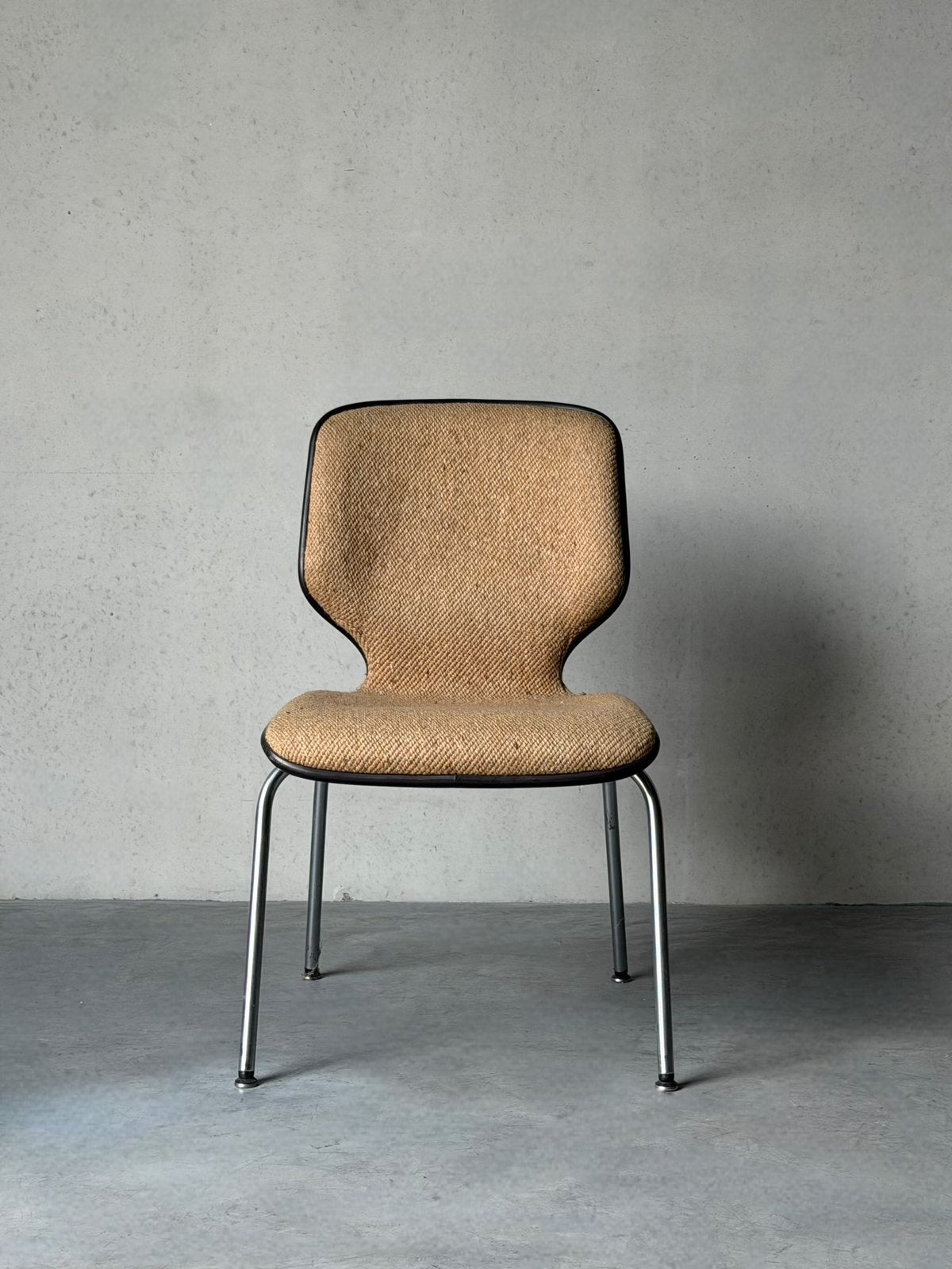 Vintage design chrome bureaustoel, Ophalen, Zo goed als nieuw, Beige, Bureaustoel