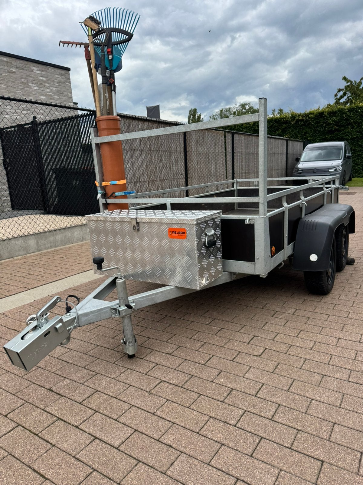Dubbelas aanhangwagen 750kg ongeremd, Auto diversen, Aanhangers en Bagagewagens, Ophalen, Zo goed als nieuw