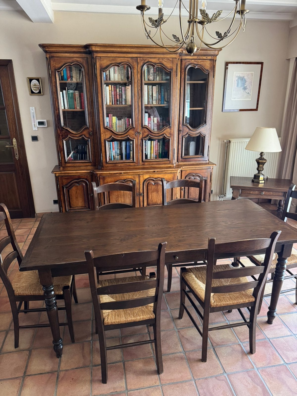 Tafel met 6 stoelen, Ophalen, Klassiek, Eikenhout, Zo goed als nieuw