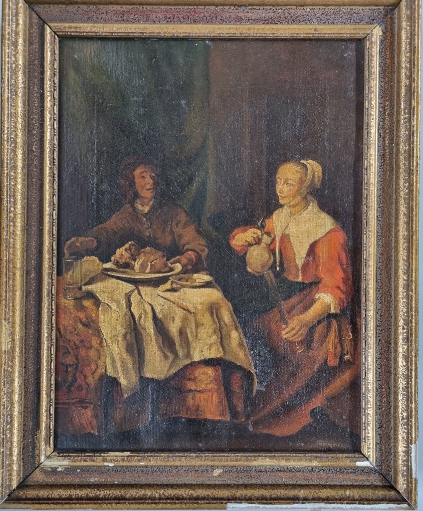 oud schilderij replica, Antiek en Kunst, Ophalen, Oud hollands, Bijzondere lijst, Portret of Personen