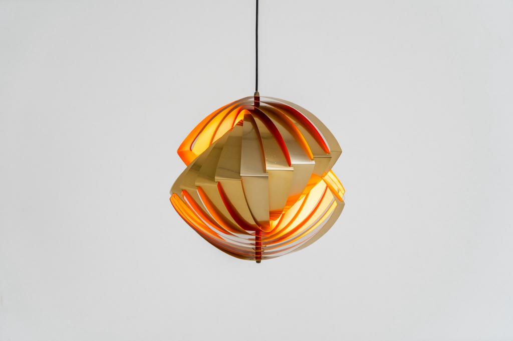 Vintage “Konkylie” hanglamp van Louis Weisdorf voor Lyfa, Enlèvement, Comme neuf