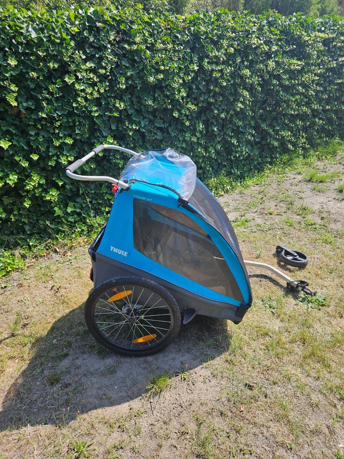 Thule Coaster XT fietskar (blauw), Ophalen, Gebruikt, Opvouwbaar, Thule xt