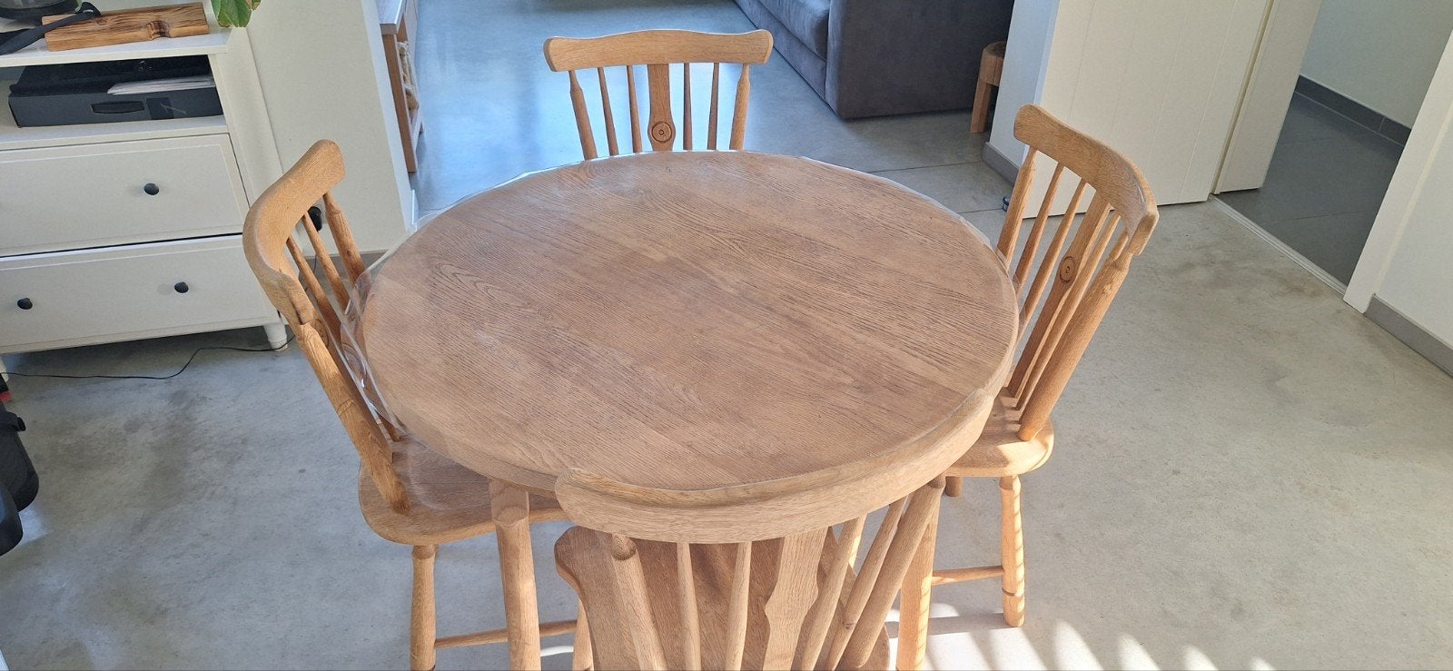 eiken tafel met stoelen, gezandstraald, Enlèvement, Utilisé