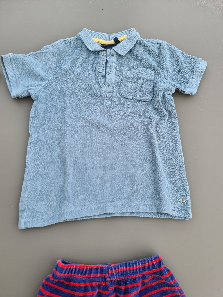 blauwe polo, t-shirt, Maya, 110, Kinderen en Baby's, Kinderkleding | Maat 110, Ophalen, Zo goed als nieuw