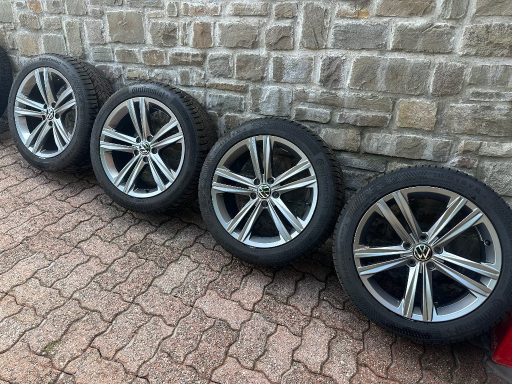 4 jantes 18 5x112 d’origine VW + pneus hiver, Enlèvement, Pneus hiver, Pneu(s)