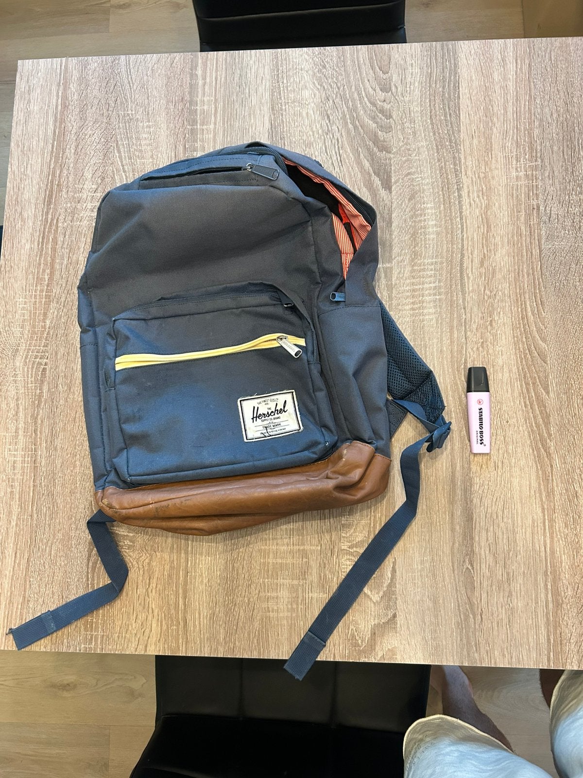 Herschel Pop Quiz rugzak – blauw/bruin, Enlèvement, Utilisé