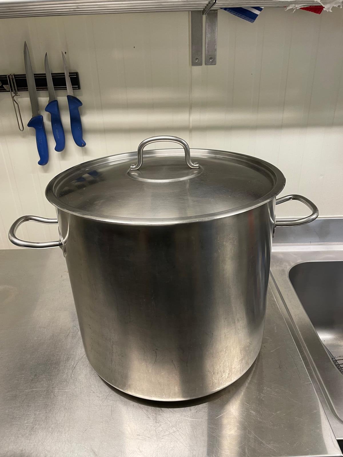 Inox koopot met deksel. 4 stuks., Huis en Inrichting, Met deksel, Ophalen, Zo goed als nieuw, Inox