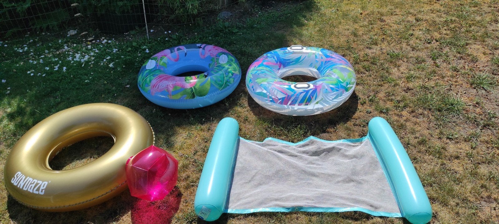 3 grote zwembanden 88 cm en waterhangmat., Tuin en Terras, Ophalen of Verzenden