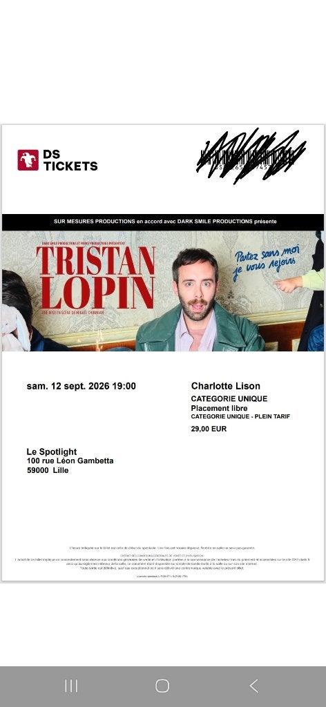 2 places Tristan Lopin le Splendid Lille, Tickets & Billets, Théâtre | Cabaret & Humour, Deux personnes, Septembre