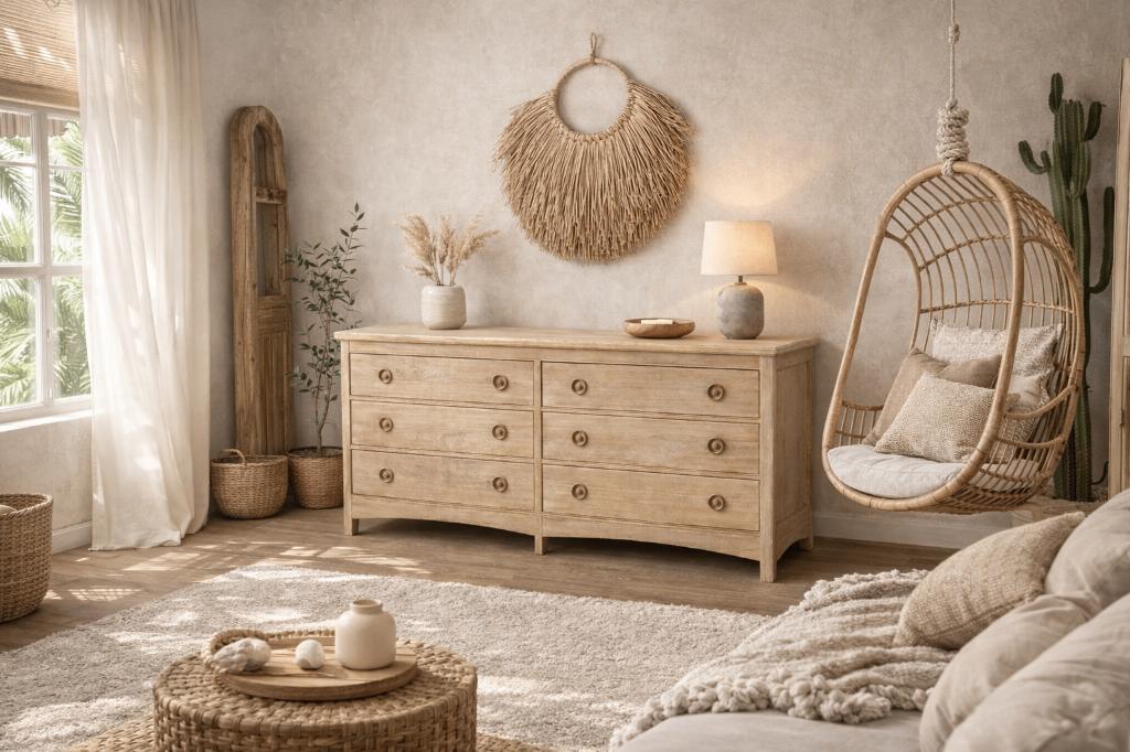 Prachtige gezandstraalde kerselaar dressoir/ roomdivider, Huis en Inrichting, Kasten | Dressoirs, Ophalen, Kersenhout, Met lade(s)