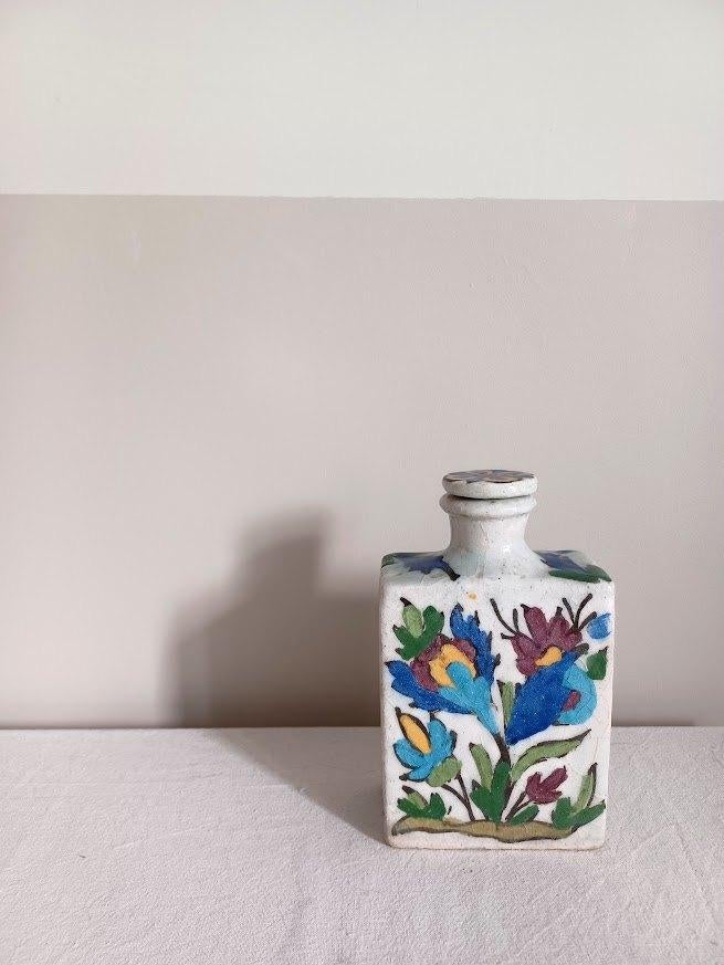 Antieke Perzische Qajar fles met Dop – 19e Eeuw – Iznik, Ophalen of Verzenden