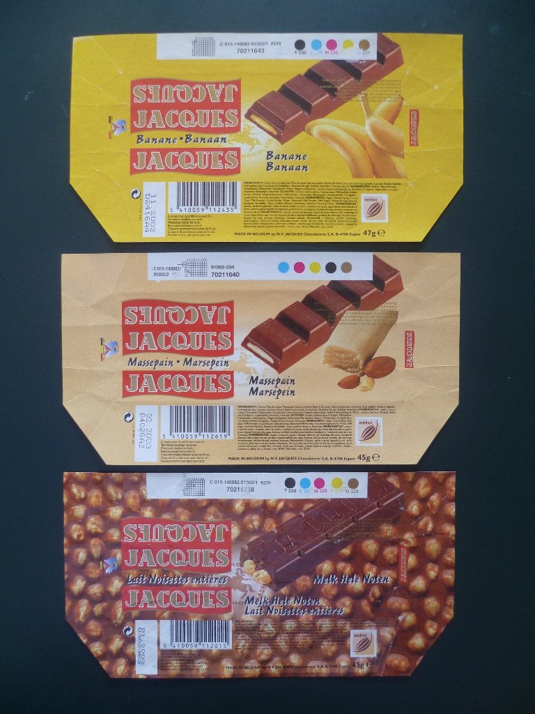 Chocolat Jacques chocolade wikkels emballage Point Ambao x 3, Collections, Enlèvement ou Envoi, Utilisé