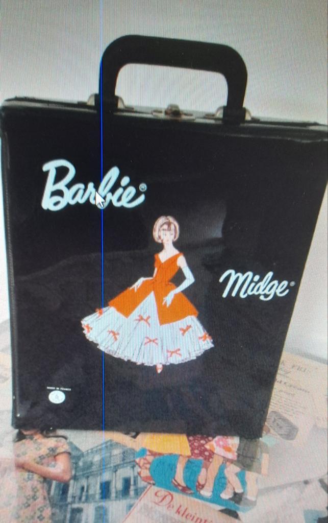 Vintage Midge zwarte barbie-kleedkoffer, Verzamelen, Ophalen