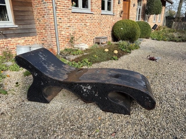 Ligstoel metaal Marokko - origineel stuk, Tuin en Terras, Ligbedden, Gebruikt, Metaal, Ophalen