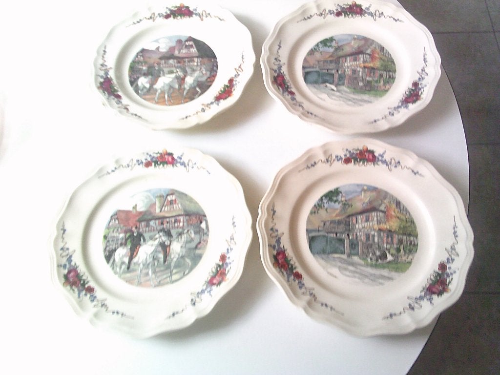 4 platte borden sarreguemines, Ophalen
