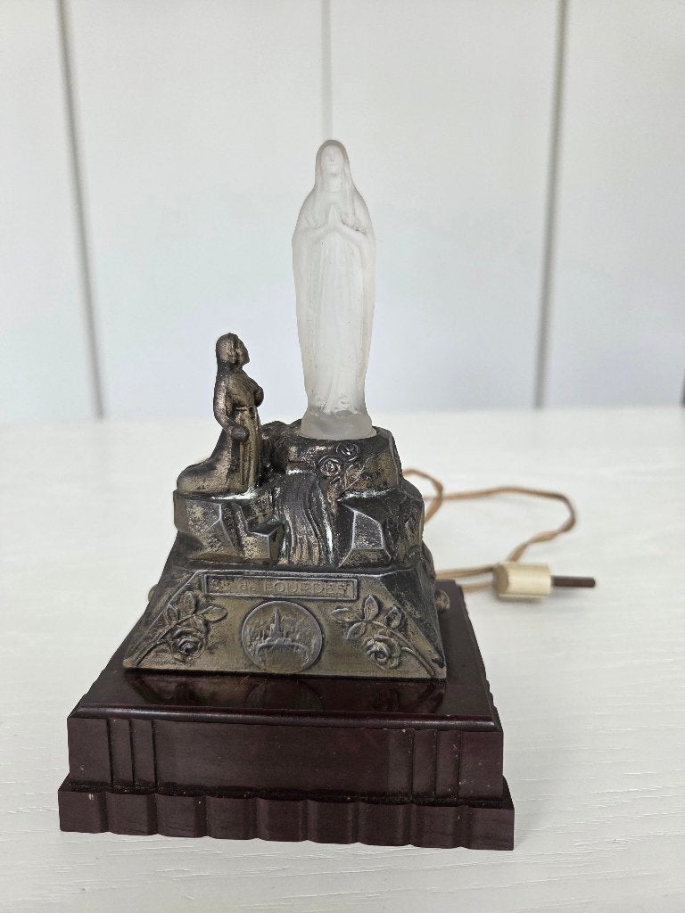 Maria beeld Lourdes (verlicht), Ophalen of Verzenden, Gebruikt, Beeld(je), Christendom | Katholiek