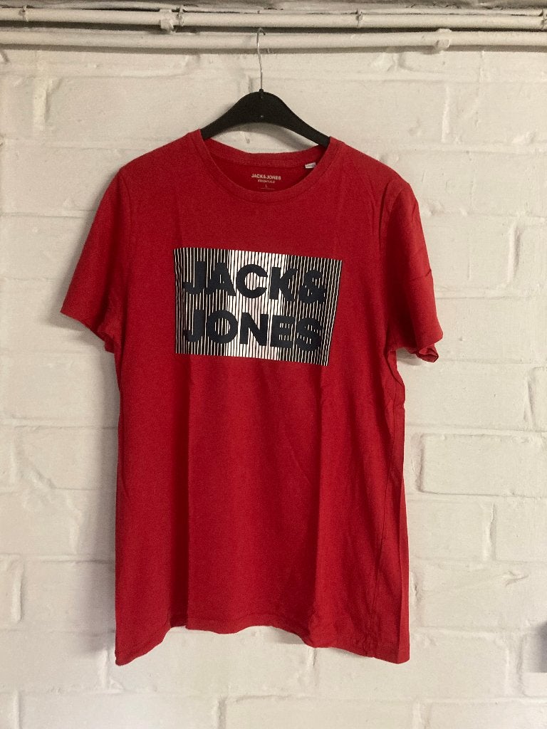 Rood t-shirt, Jack and Jones, Large, Kleding | Heren, T-shirts, Maat 52/54 (L), Jack  jones, Ophalen of Verzenden, Zo goed als nieuw