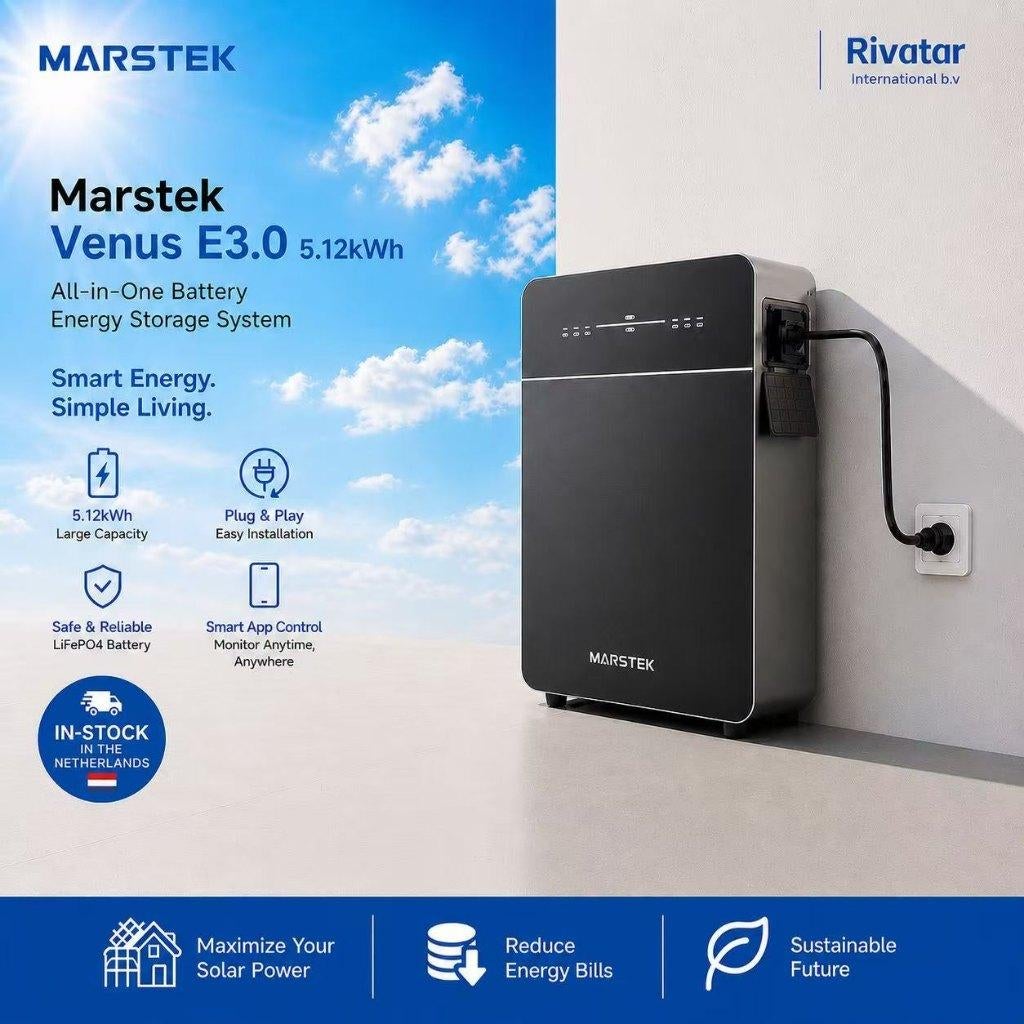 Batterie domestique Marstek Venus E 3.0 5,12 kWh, Enlèvement, Neuf, Autres types, 200 watts-crêtes ou plus