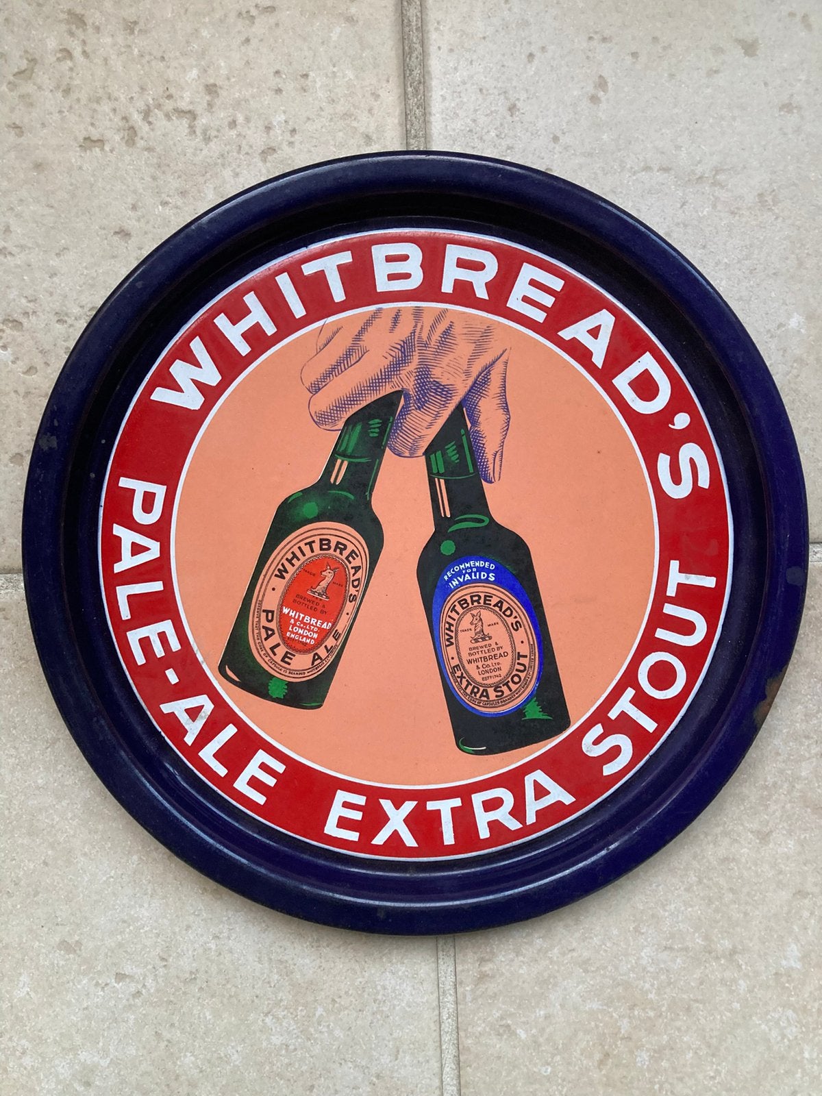 Whitbread emaille plateau extra stout, Verzamelen, Ophalen of Verzenden, Zo goed als nieuw