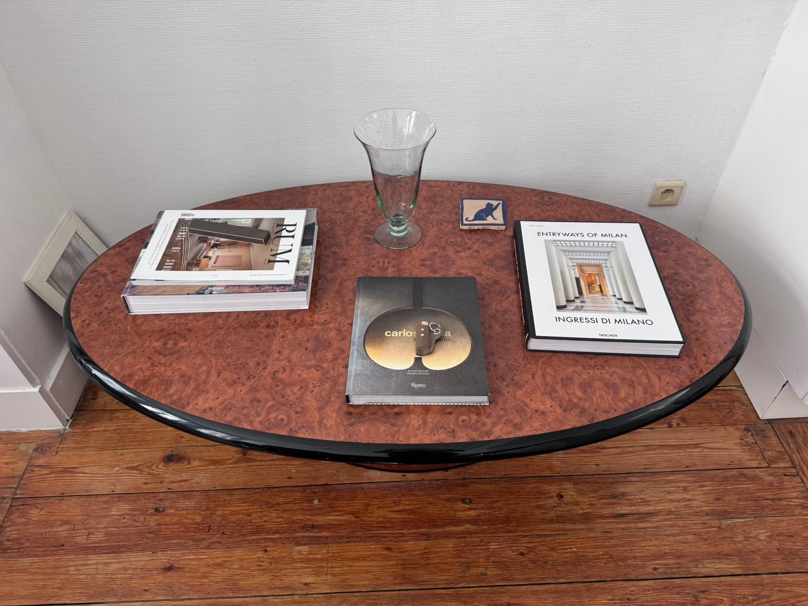 Art Deco Burl Wood Ovale Salontafel, Huis en Inrichting, Tafels | Salontafels, Ophalen, Gebruikt, 50 tot 100 cm, 100 tot 150 cm
