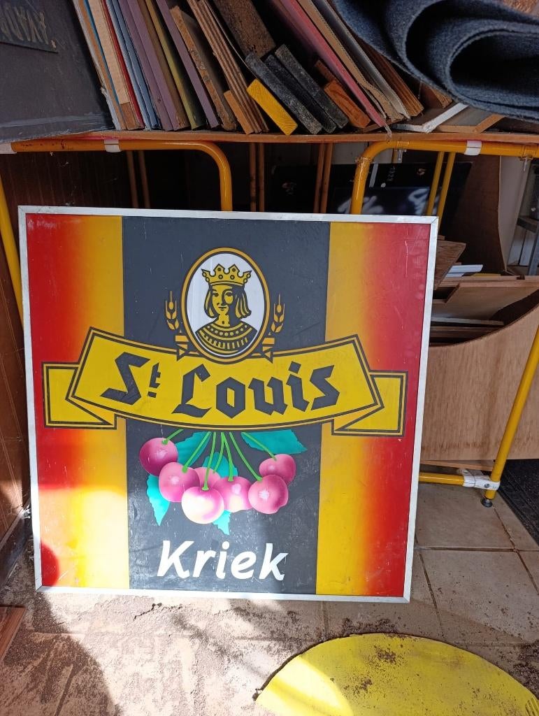 Lichtreclame kriek st. louis, Enlèvement, Utilisé, Panneau, Plaque ou Plaquette publicitaire, Autres marques