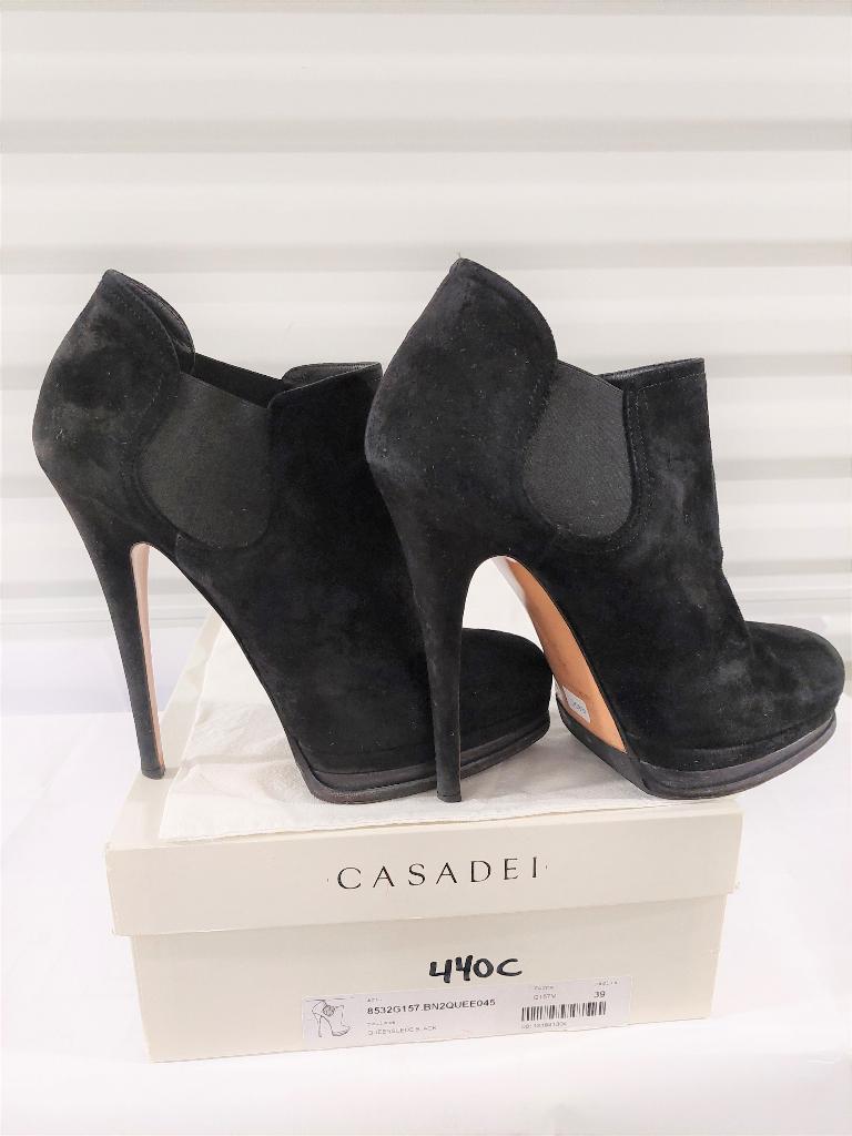 440C* Casadei - sexy zwarte luxe schoenen hoge hakken (39), Kleding | Dames, Verzenden, Zwart, Schoenen met hoge hakken, Gedragen
